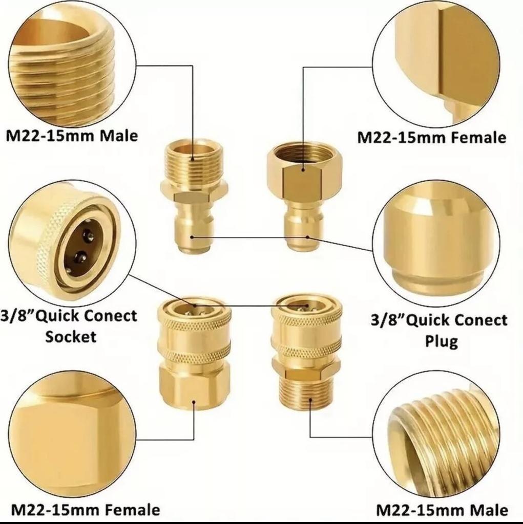 High Pressure Water Gun Quick Connect Fitting Brass Connector For Car Wash And Pressure Washer
