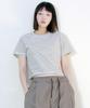 Deumakeu Loose Fit Pinstripe Crop Short Sleeve T-Shirt Ivory