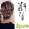 Black Metal Hair Fork Clip Women Hair Pin Combs Messy Bun Hairpin Clip Side Combs Updo Sticks Hair Styling Tool