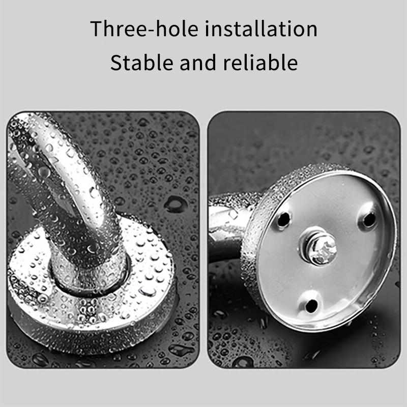 Stainless Steel Non‑Slip Shower Grab Bar Bathroom Toilet Safety Hand Support Rail Multi‑Purpose Towel Holder