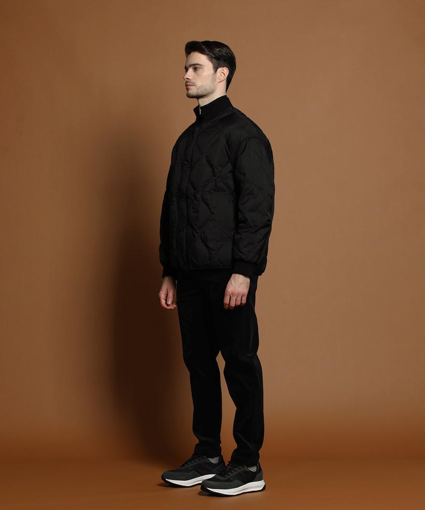 Panicale Black Duck Down Quilted Jumper