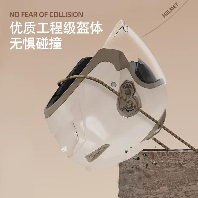 Motorcycle 3/4 Half Helmet Eye And Face Protection Dual Lens Comfortable Detachable Lining Ventilation Open Face Helmet