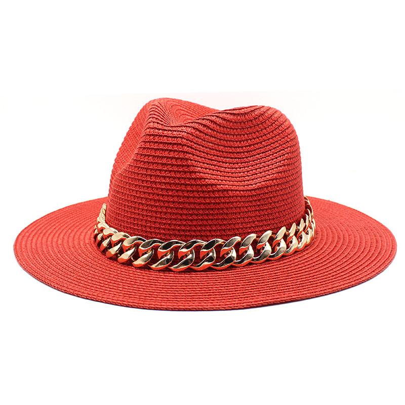 Internet Celebrity Chain Jazz Straw Hat Casual Versatile Sun Hat Travel Vacation Straw Hat Sun Hat Sun Hat