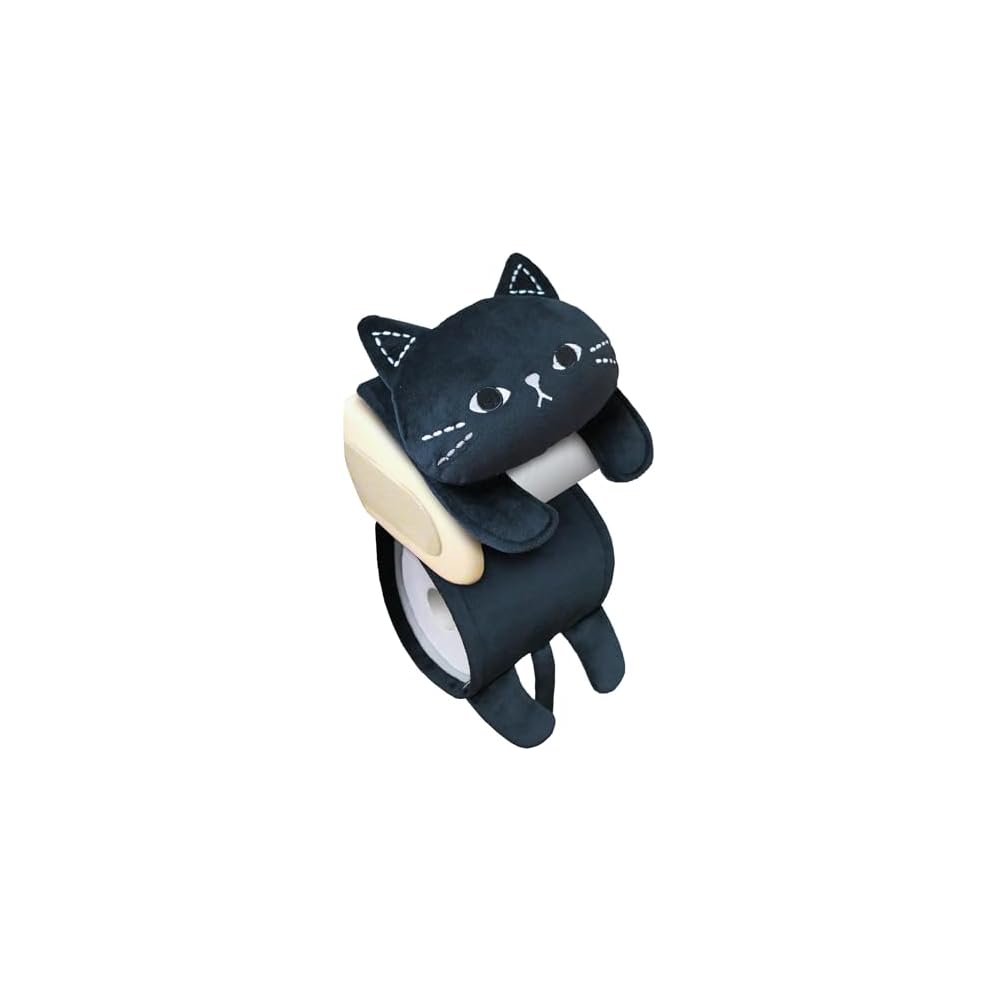 Mimitts Cat Plush Toilet Paper Holder Cute Cat Cover for Bathroom Decor