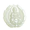 Unisex Imitation Hetian Jade Guanyin Pendant with Lotus Design - Hanging Ornament Gift