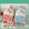Hello Kitty Cartoon Pu Leather Backpack For Students With Cushion Straps And Storage