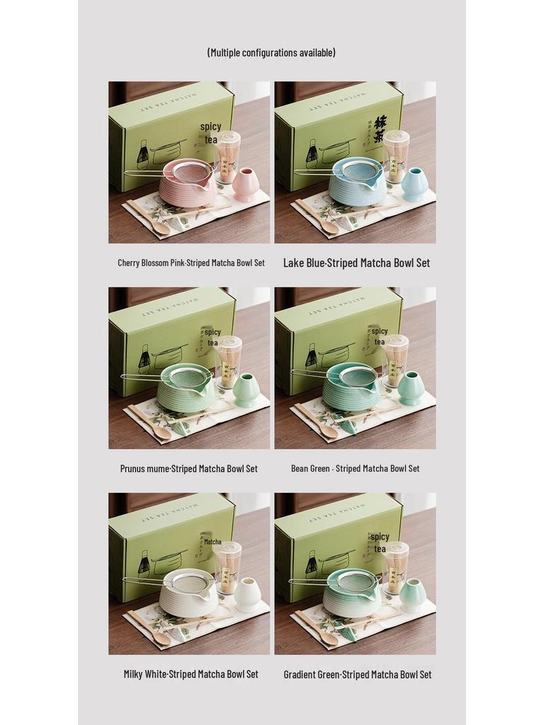 Ręcznie robiona duża japońska ceramiczna miseczka do matchy i zestaw trzepaczki