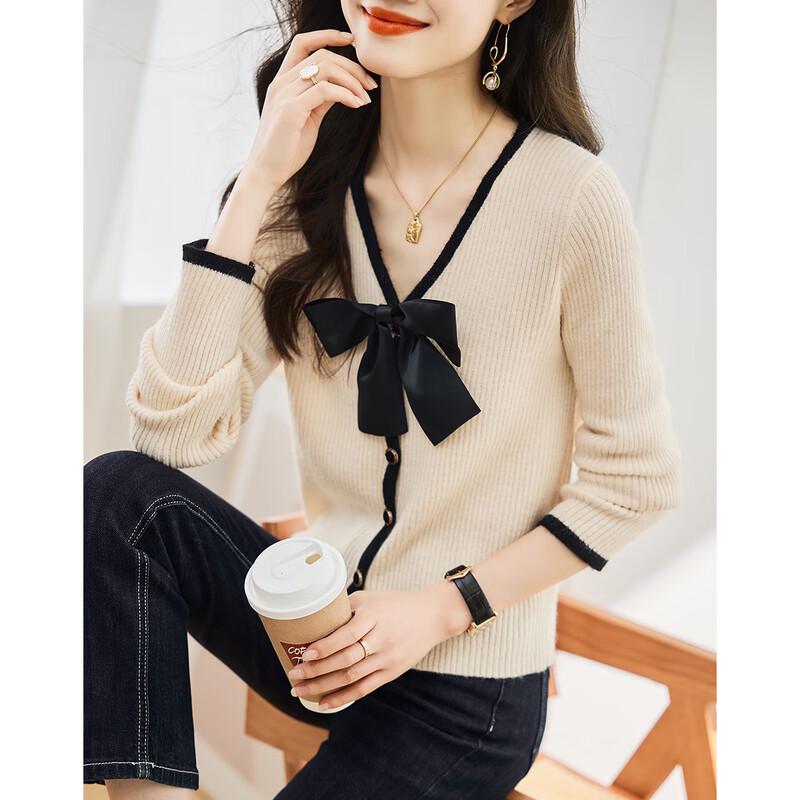 Firstview Women's V-Neck Long Sleeve Sweater