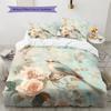 Map Flower Bird Pattern Bedding Quilt Set  Home Decoration  Gift (1 * duvet cover + 2 * pillowcase  without core)