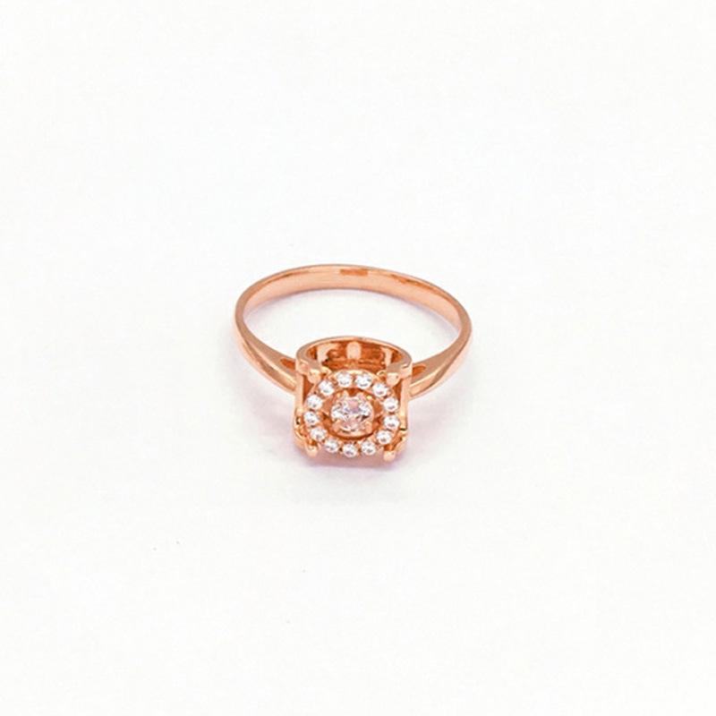 Purple Gold Smart Zircon Shiny Rose Gold Plated Color Gold Classic Temperament Ring Opening