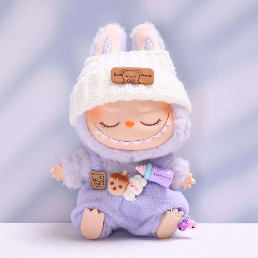 17cm Labubu Clothes Mini Fashion Dolls Clothes DIY Animals Set Macaron Cute Doll Clothing Doll Outfit Accessories Kid Gift