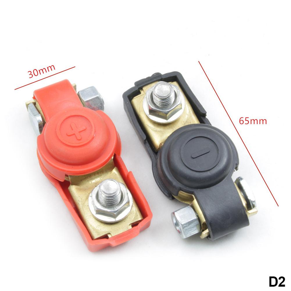 2Pcs Car Battery Terminal Wire Cable Clamp Top Quick Post Terminal Positive & Negative Electric Connector Clamps Auto Accessorie