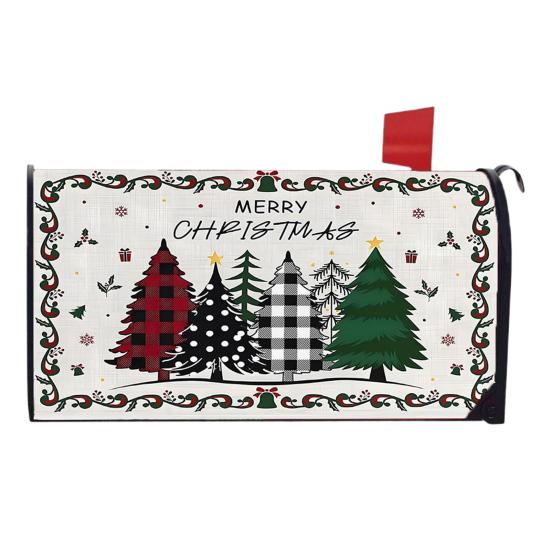 Winter Magnetic Mailbox Cover Standard Size 18 X 21in Merry Christmas Mailbox Wraps Cover Holiday Post Letter Box Cover for Outdoor Garden Yard Decor