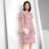Plus Size Short Sleeve Summer Wedding Banquet Evening Dress for Mother-in-law