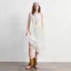 Women's Tencel Acetate Irregular Ruched A-Line Sleeveless Dress