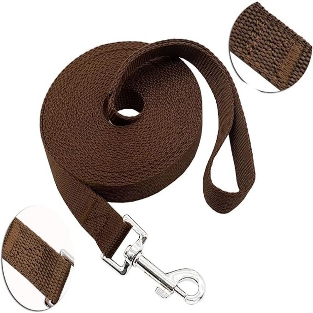 

Long Dog Leash Free Range Nylon Training Lead Pet Puppy Handles for Yards with Stake Medium and Large Dog with handle 1.8m 2cm темно-коричневого
