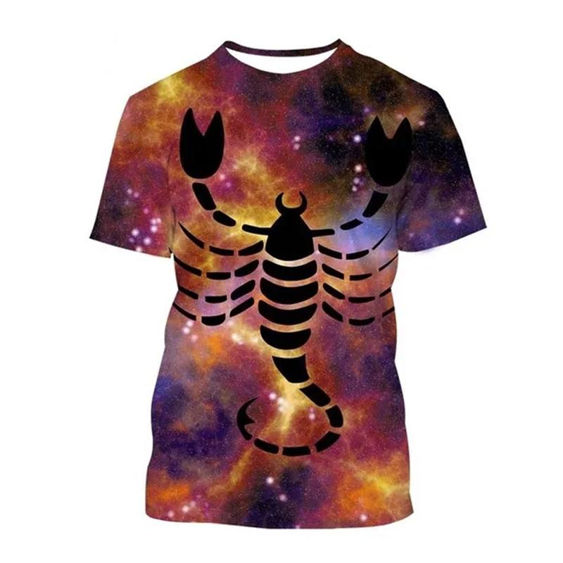 New summer Scorpion 3D printed T-shirt for men and women, animal fashion, round neck short sleeved, oversized Harajuku T-shirt