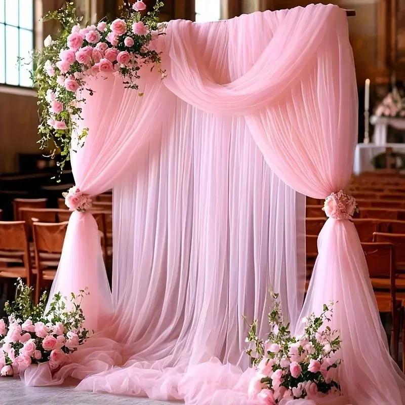 Sheer Tulle Fabric Roll 75cm 1000cm for Wedding Arch Chair Decoration Outdoor Party Decor