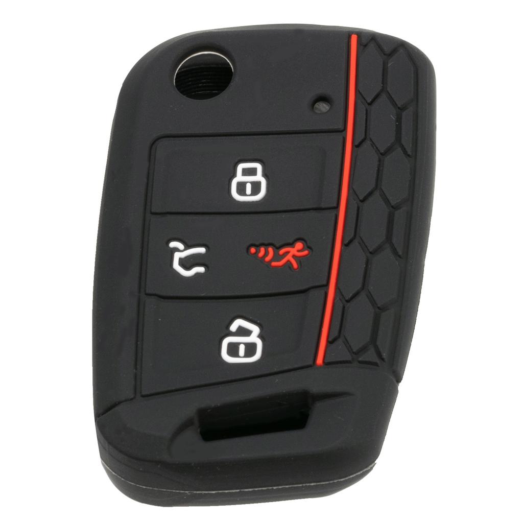 Silicone Key Fob Car Remote Cover Shell Case 4 Button Protector For Volkswagen Golf Wagon Skoda Octavia Golf Sportswagen Jetta