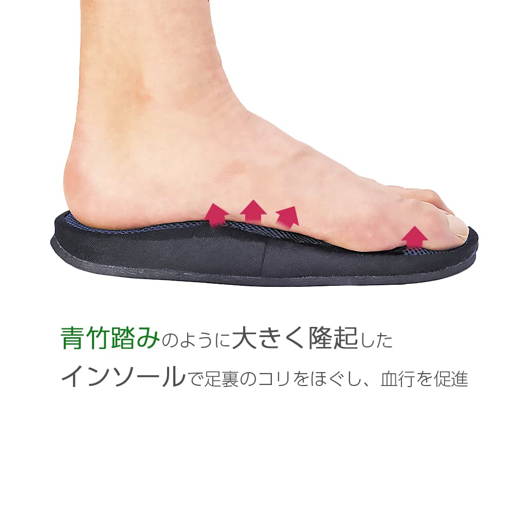 Alphax Fumippa Health Foot Pressure Point Navy Size Men's Slippers, Reflexology, (Hard Type), 25.0-27.0cm