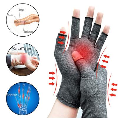1 Par de Guantes para Artritis Suaves Alivio del Dolor Sin Dedos Hombres Mujeres Terapia Guantes de Compresión para Deportes