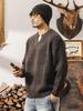 Men's Retro V-neck Wool Sweater: Winter Warmth and Plush Feel