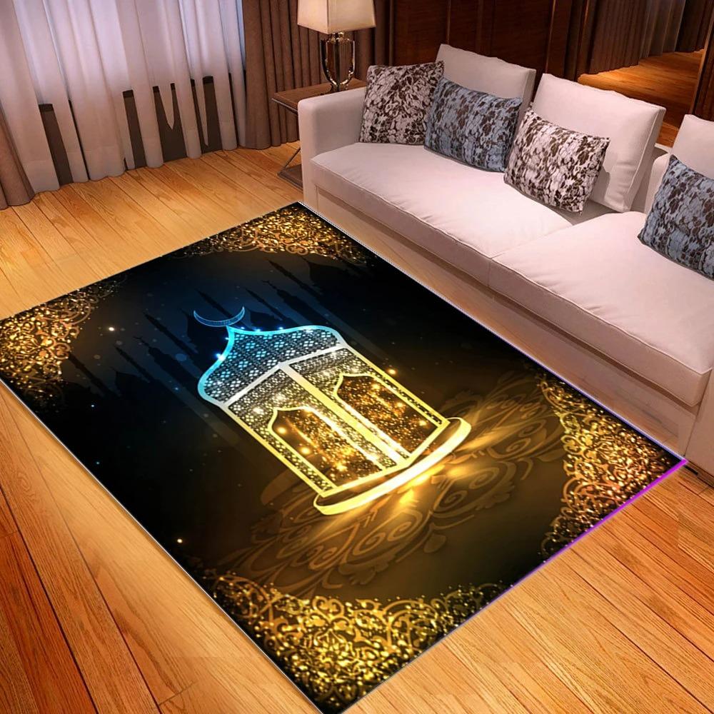 

Rectangle Muslim Prayer Mat Non Slip Ramadan Decorative Rugs Home Carpets for Living Room Bedroom Kitchen Hallway Balcony Decor 40x60cm
