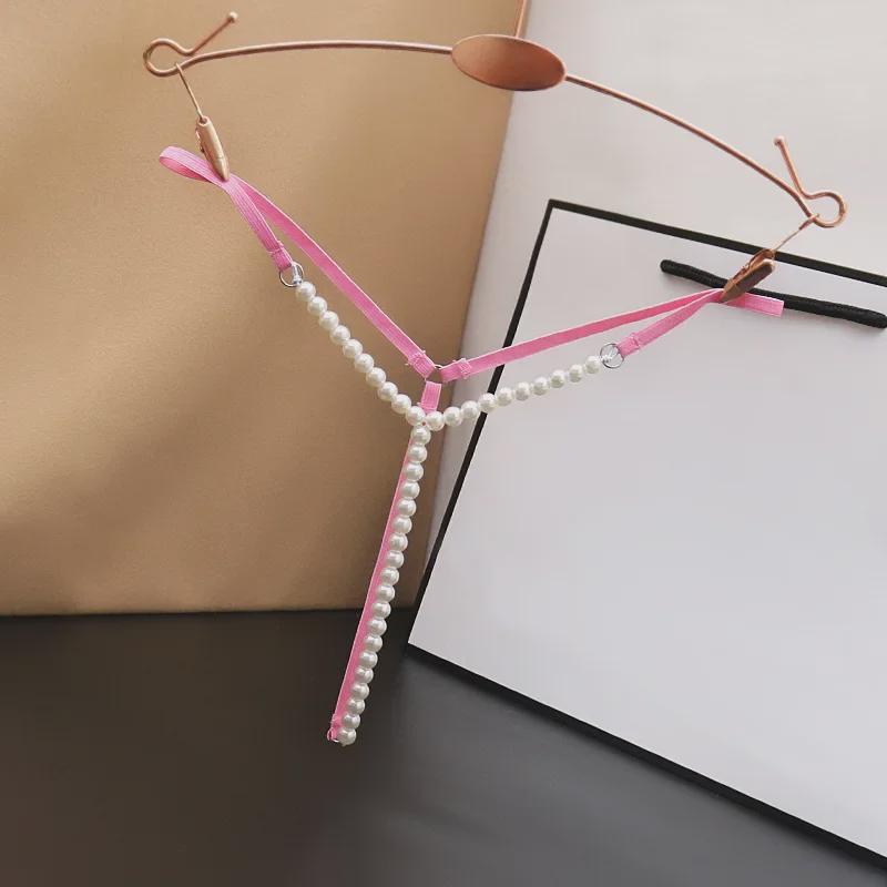 Women's Low Waist Open Crotch Pearl Massage Thong Panties - Sexy, Tempting, and Passionate
