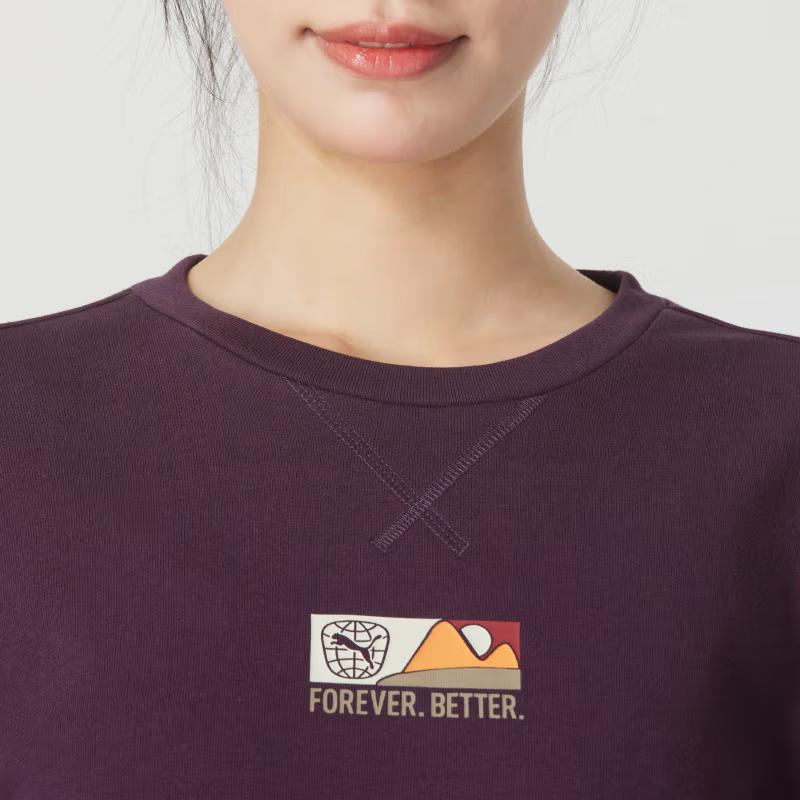 Puma Comfortable Breathable Fashion Hoodie Women hoodies Deep-Purple 681930-44