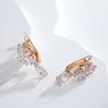 New  Rose Gold Color Drop Earrings For Women Fashion Daily Jewelry Luxury Natural Zircon Wedding Earrings Crystal Gifts