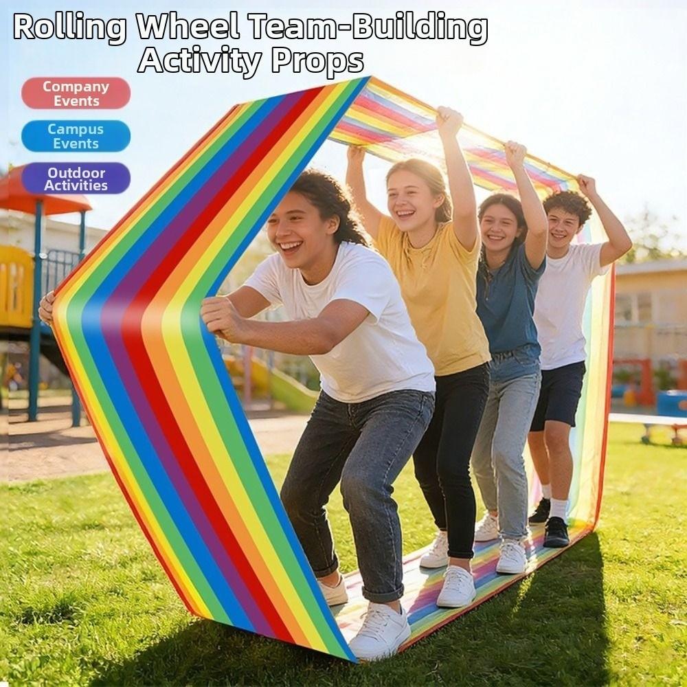 Colorful Design Running Mat Long Striped Outdoor Challenge Mat Teamwork Game Mat  Holiday Parties