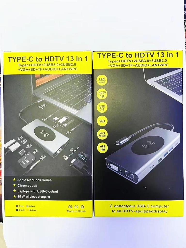 Multi-Function 8-in-1 USB-C Hub with Card Reader & Network Port