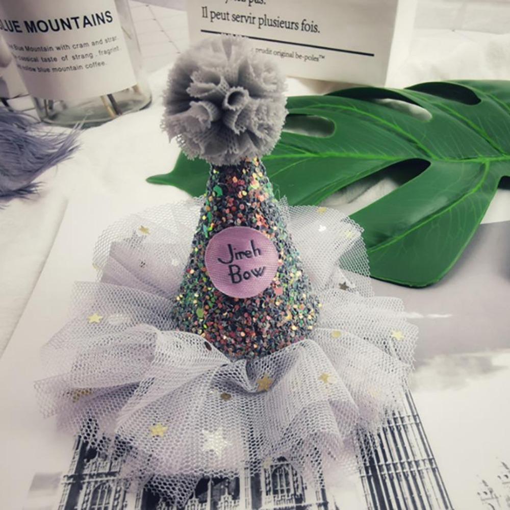 Dog Sequin Birthday Hat Pet Hairpin Hair Accessories Head Flower Crown Dog Accessories Pet Supplies Pet Hat Dog Costume