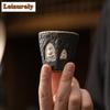 Wabi-sabi Style Stoneware Teacup Handmade Dunhuang Buddha Cup Retro Master Cup Chazhan Pottery Coffee Mug Kung Fu Tea Set Gifts