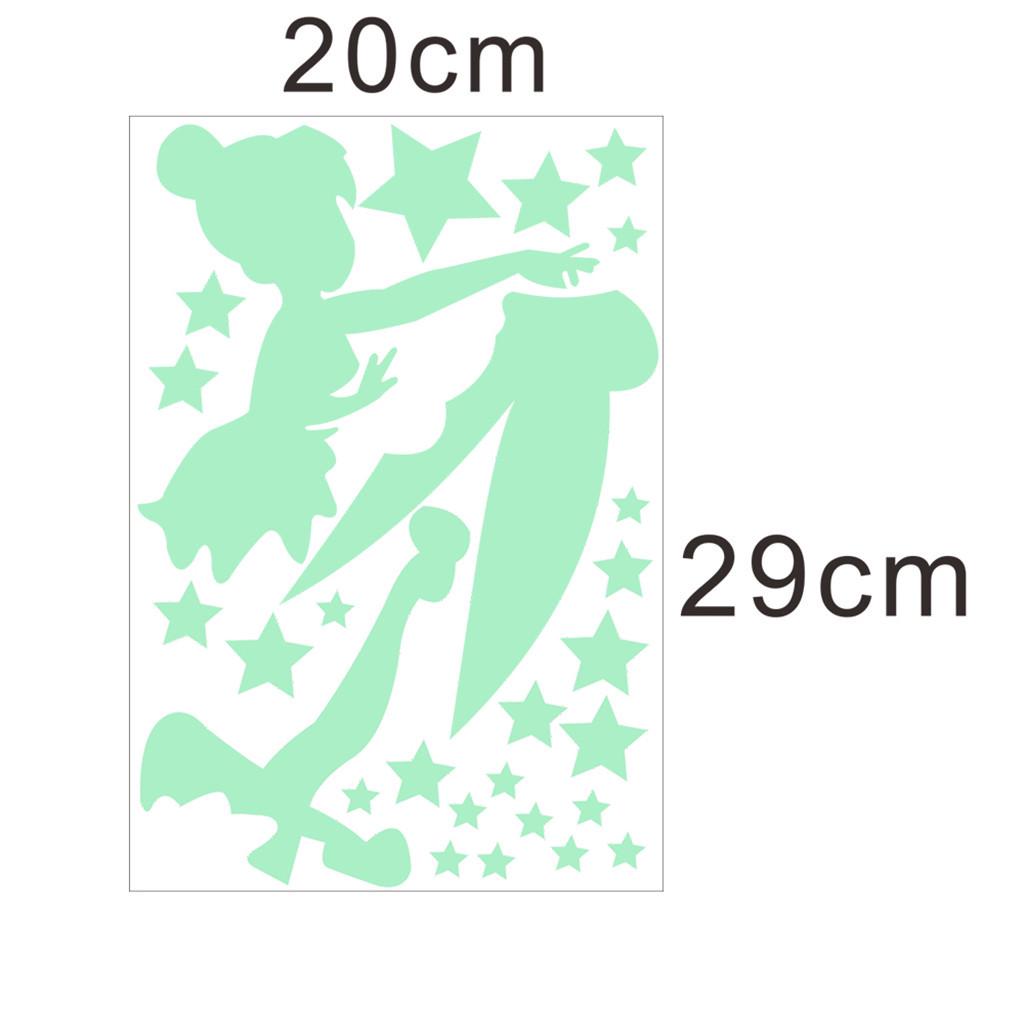 Glow In The Dark PVC DIY Stickers Luminous Kids Bedroom Nursery Ceiling Wall