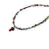 Colorful Glass Bead Necklace Featuring Mushroom Pendant and Floral Designs Decoration for Trendy Women Outfits