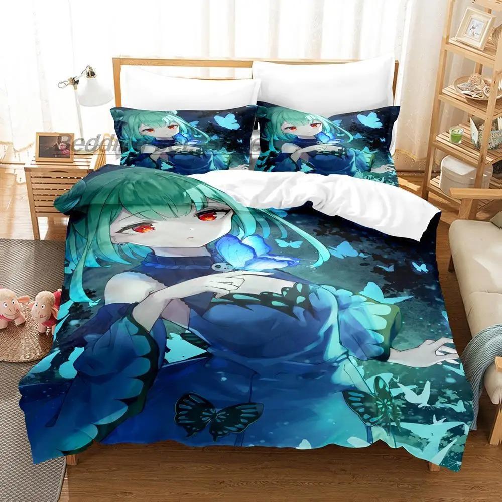 Comfortable Anime Print Bedding Set With Duvet Cover And Pillowcases Single Twin Full Queen King Sizes For All Ages