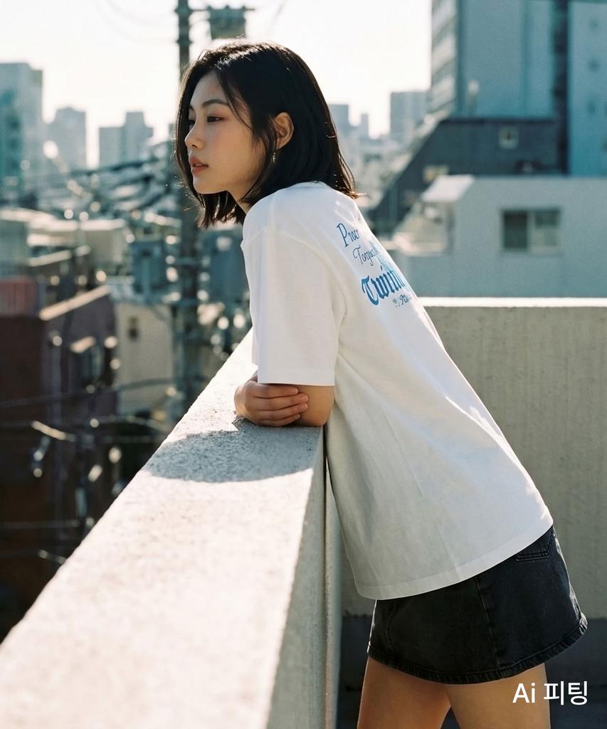Kichipichi La Mer Clam Semi-Overfit Sorona Short Sleeve T-Shirt Off-White (Kf2Lts001)