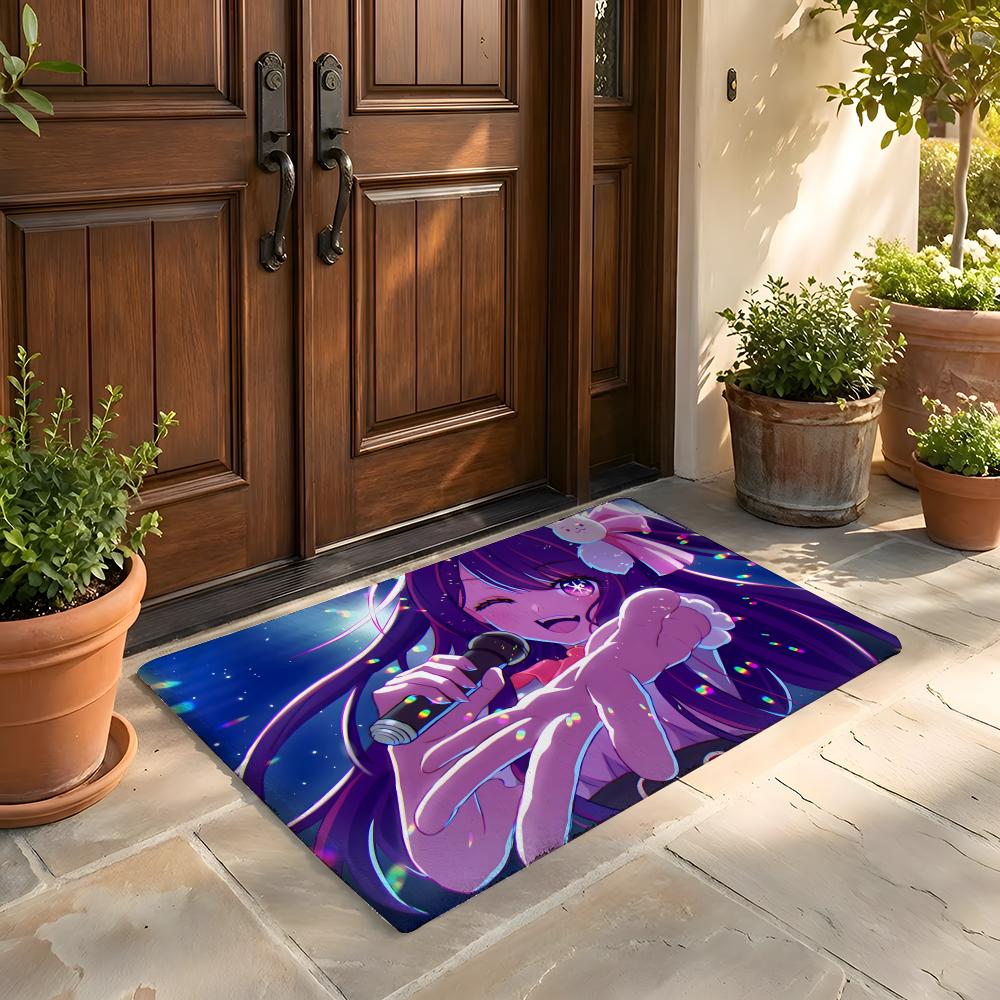 Floor Mat Soft Flannel Rug Non Slip Absorbent Mat for Bathroom Bedroom Home Decor H Hoshino Ai
