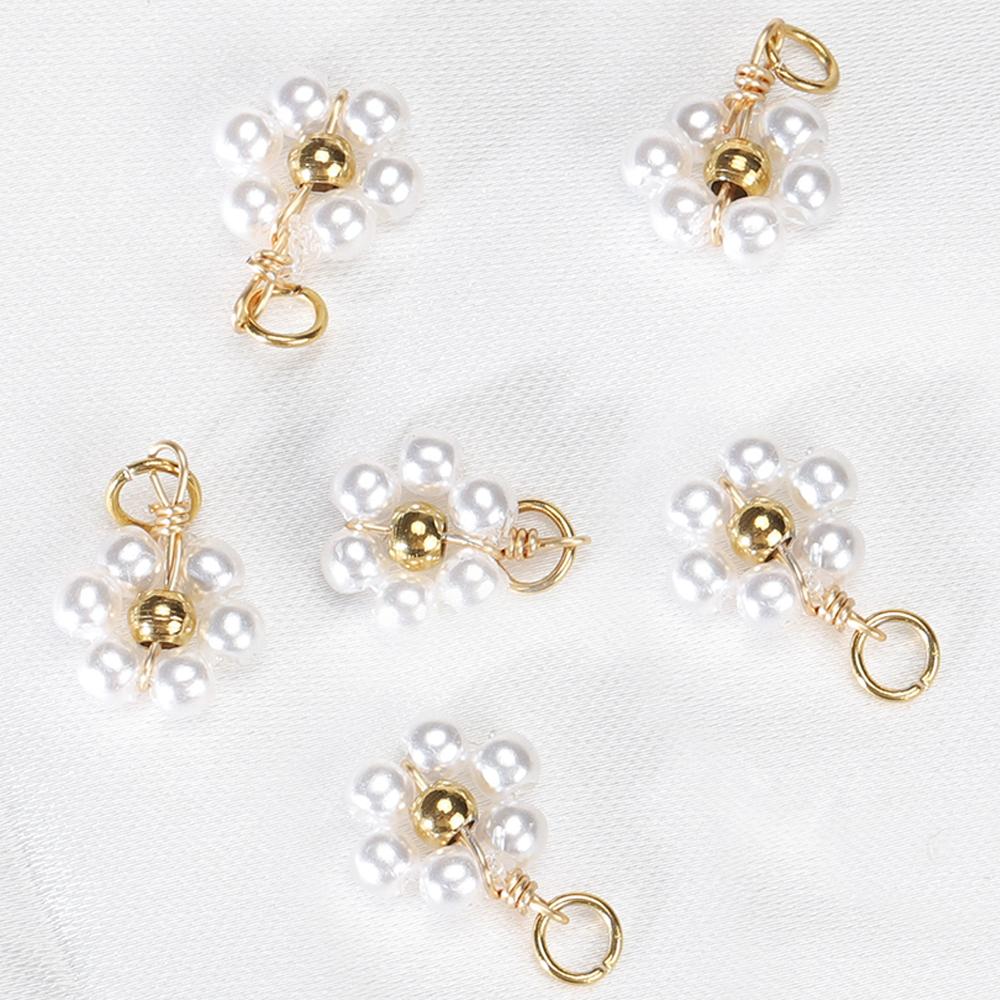 

20pcs Stainless Steel Flower Crystal Beads Charms for Dangle Earring Necklace Bracelet Jewelry Making DIY Gold Color Charms