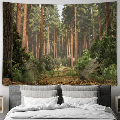 Wald Naturszenerie Dekoratives Gemälde für Zuhause Wohnzimmer Hintergrundstoff Wandbehang Wandteppich