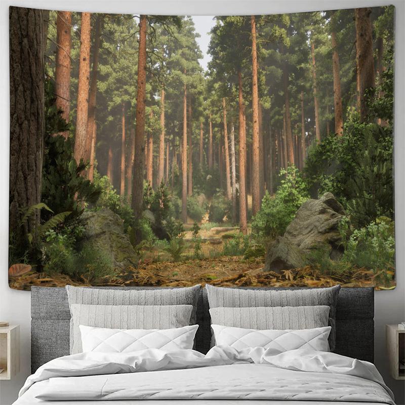 Forest Natural Scenery Decorative Painting for Home Living Room Background Fabric Wall Hanging Tapestry