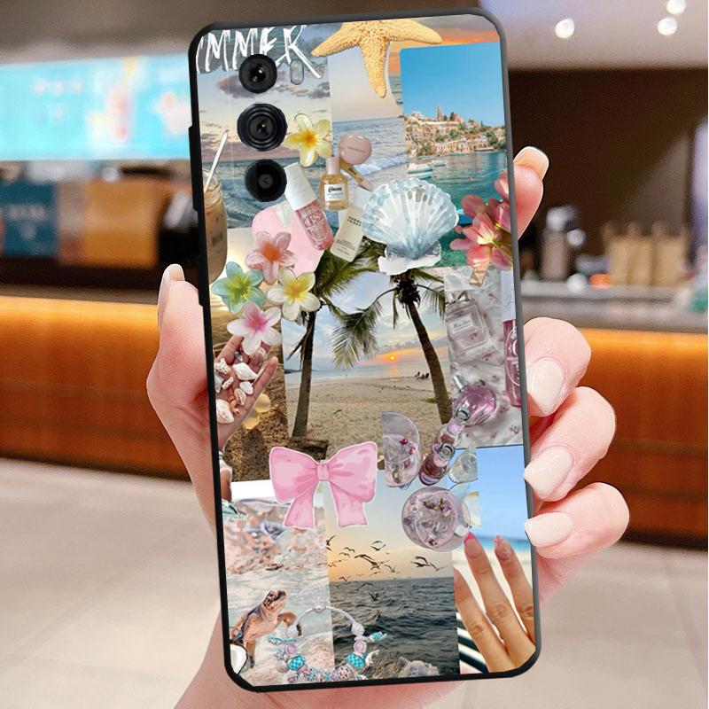 

Summer Ocaen Beach Lemon Flower Case For Motorola Edge 50 40 Pro 60 50 40 30 Ultra Neo Fusion Moto G Play G Stylus G Power G Moto Edge 60 Fusion