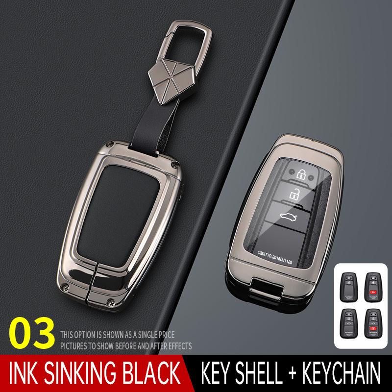 

Alloy Car Remote Key Case Cover For Toyota Corolla Hybrid 2025 Rav4 Camry Highlander Prius C-HR 2020 2021 2018 2023 Accessories