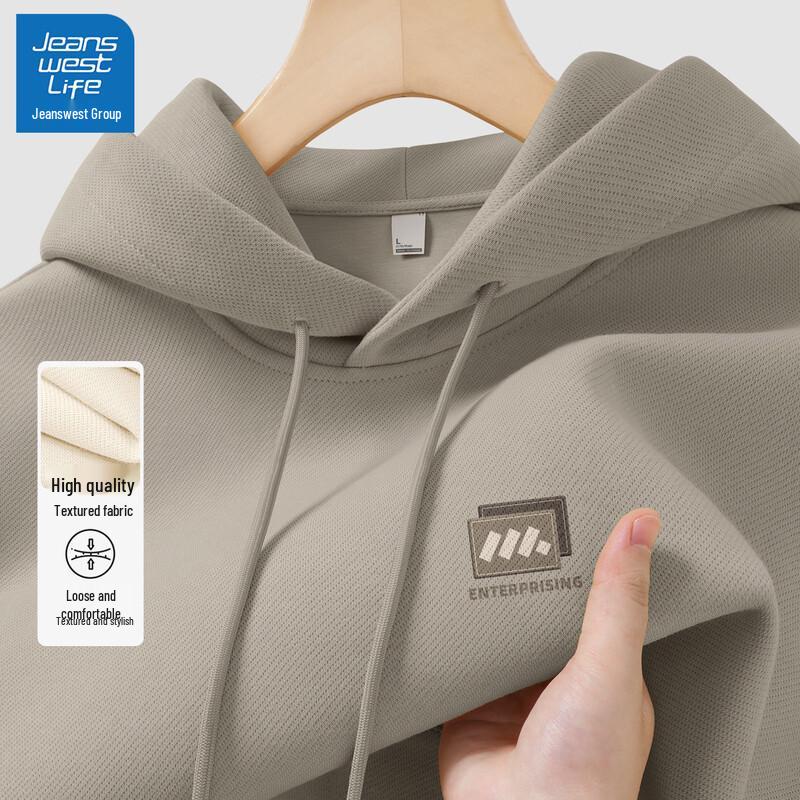 JEANSWEST LIFE Men's Geometric Hooded Pullover Sweatshirt