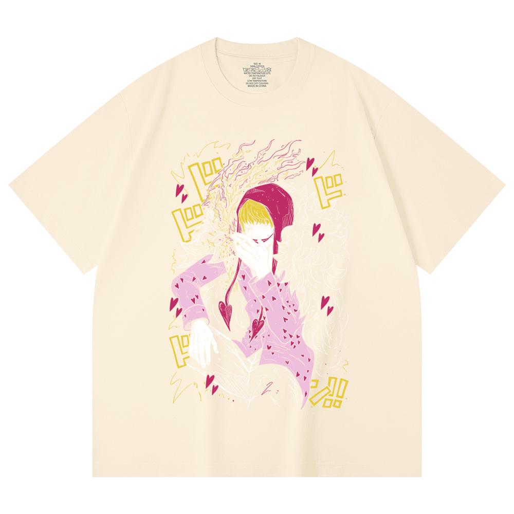 

230 Gsm 100% Cotton One Piece V15 Corazon Print Unisex Heavy Cotton T Shirt XS абрикосовый
