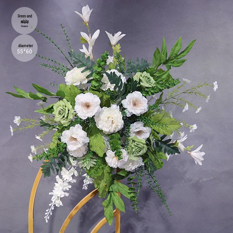 Champagne Aisle Flower Row for Chinese Wedding Stage Decor - Artificial Wedding Flowers