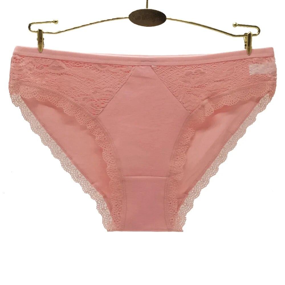 Cotton Panties Women's Underwear Panty Fashion Lace Briefs Girls Low Waist Shorts Female Lingerie Culottes 6 Pcs/set