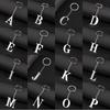 Punk DIY A-Z Letters Keychain Women Metal Initial Pendant Key Chain Ring for Men Trend 26 Alphabet Keyring Bag Accessories