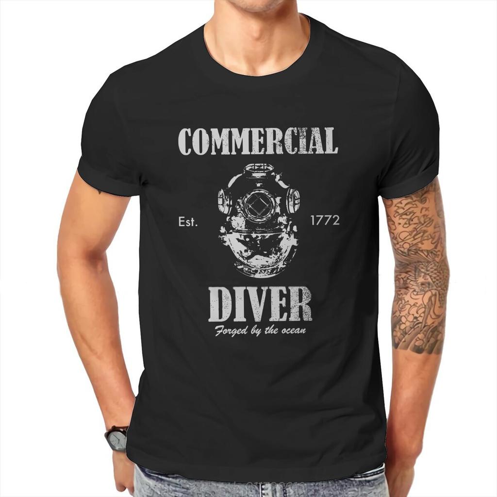 Commercial Diver Fashion TShirts Dive Scuba Diving Male Style Fabric Streetwear T Shirt Summer Fashion Oversized T-shirt Tees
